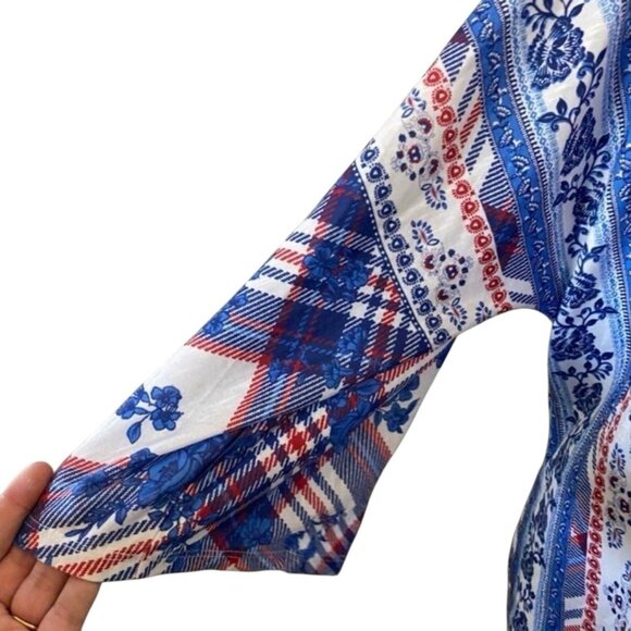 Style & Co Women's Size 3X Boho Plaid Knot Front Top New - Picture 4 of 9